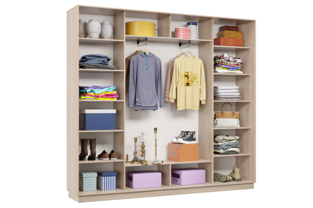 Шкафы-купе, Шкаф-купе Премьер Лайт 57 (05;05;05) трехдверный