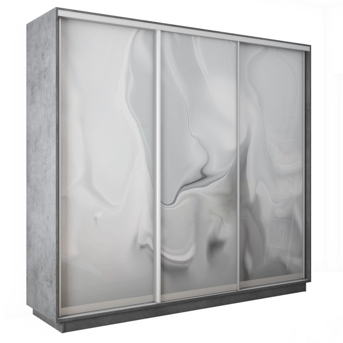 Шкафы-купе 3-х дверные, Шкаф-купе Экспресс 3-х дверный Фотопечать Шелк Стекла 180х60х240