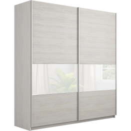 Шкаф-купе Прайм 2-х дверный ДСП/Стекло белое вставка 160х57х230