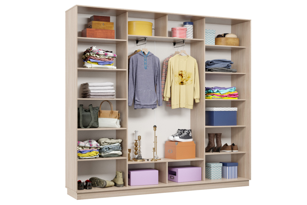 Шкафы-купе 3-х дверные, Шкаф-купе Премьер Лайт 61 (02;01;02) трехдверный