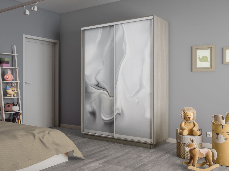 Шкафы-купе 2-х дверные, Шкаф-купе Экспресс 2-х дверный Фотопечать Шелк Стекла 140х60х240