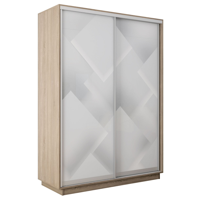 Шкафы-купе 2-х дверные, Шкаф-купе Экспресс 2-х дверный Фотопечать Квадрат Стекла 120х60х240