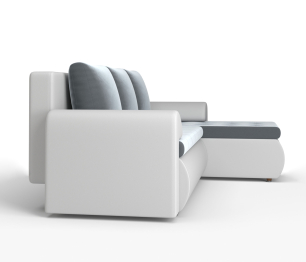 Угловой диван Ванкувер правый, экокожа /велюр