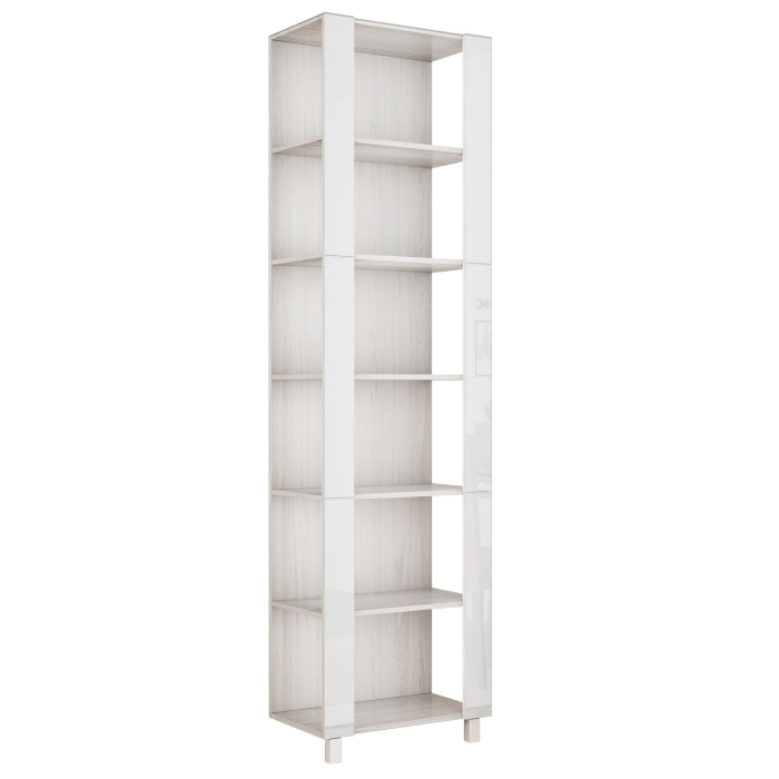 Открытые, Стеллаж модульный Универсальный 35х51х230 Белое стекло