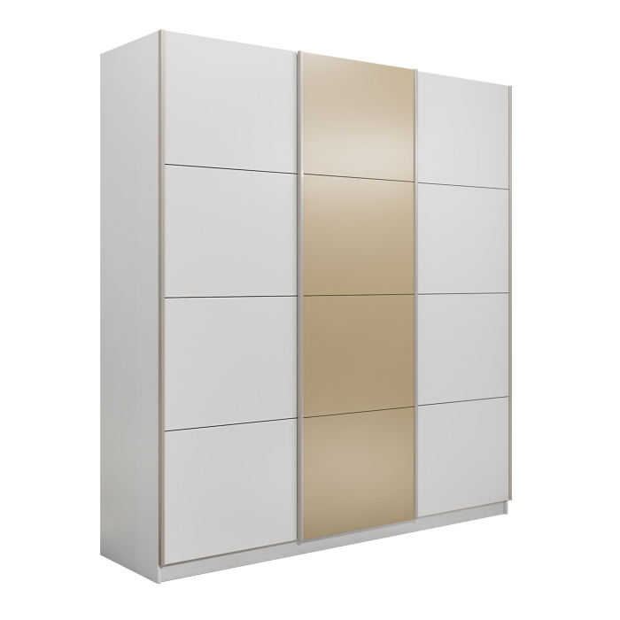 Шкафы-купе 3-х дверные, Шкаф-купе Прайм Широкий 3-х дверный ДСП/Стекла фисташка/Доводчики 240х57х230