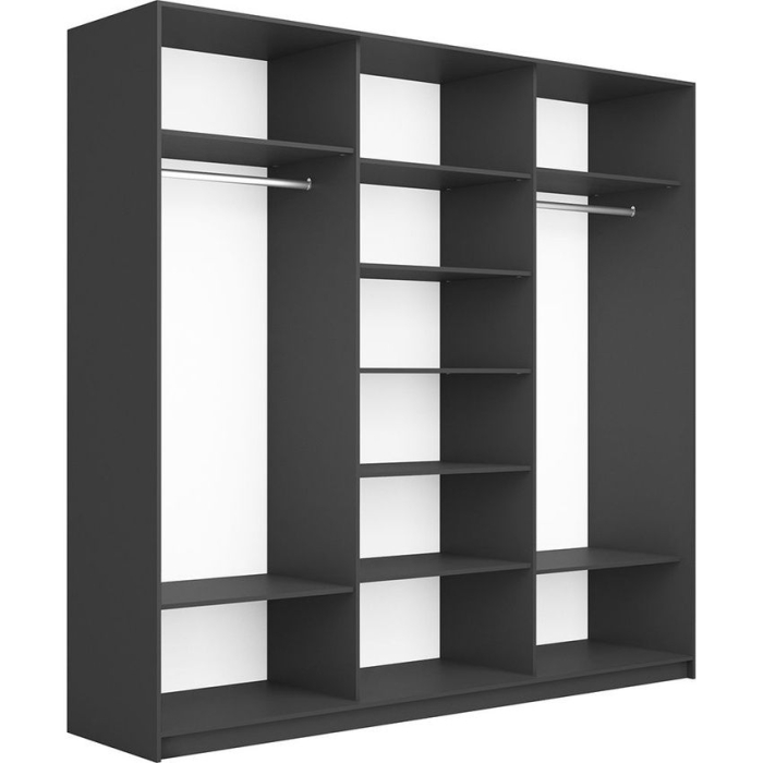 Шкафы-купе 3-х дверные, Шкаф-купе Прайм Широкий 3-х дверный ДСП/Стекла хаки/Доводчики 240х57х230