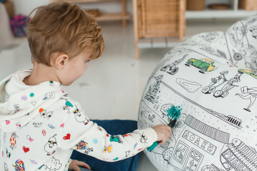 Кресла-мешки, Кресло раскраска, жаккард с фломастерами