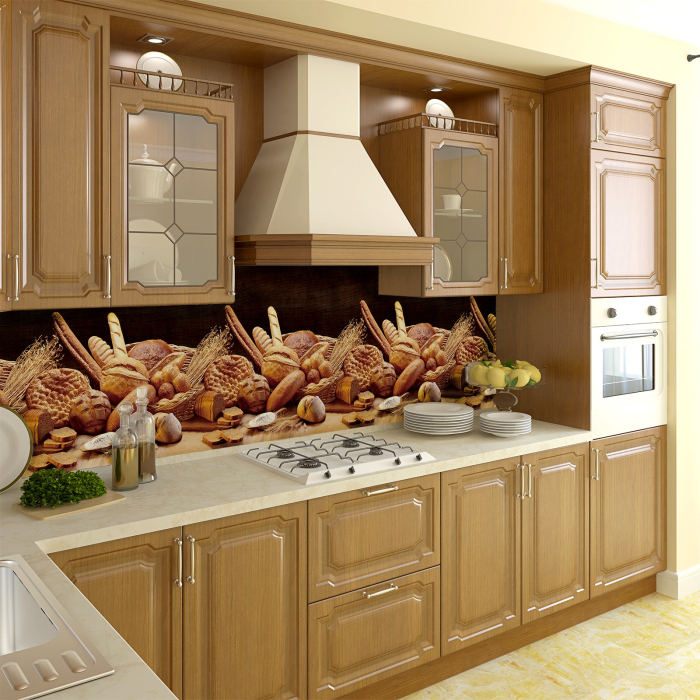 Стеновые панели из АБС-пластика, Кухонный фартук Хлеб 2000x600x1.5 мм глянец