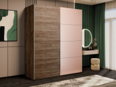 Шкафы-купе 2-х дверные, Шкаф-купе Эста 2-х дверный ДСП/Стекла пудра/Доводчик 160х66х240