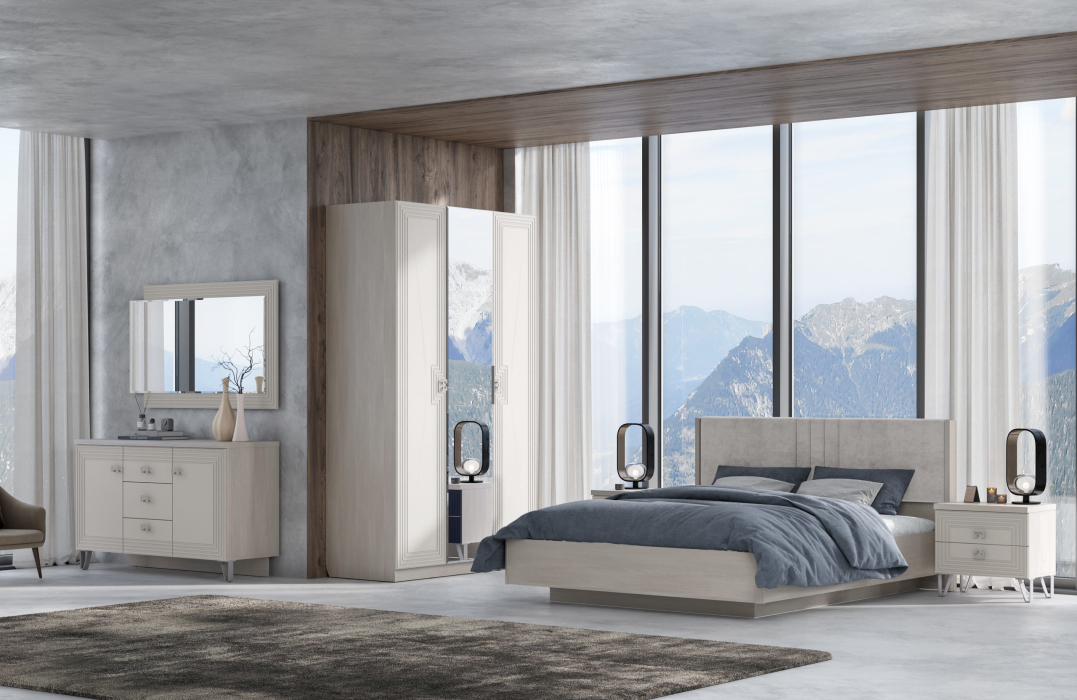 Комоды, Комод Лежер КМ-3103, бодега белая, холст белый