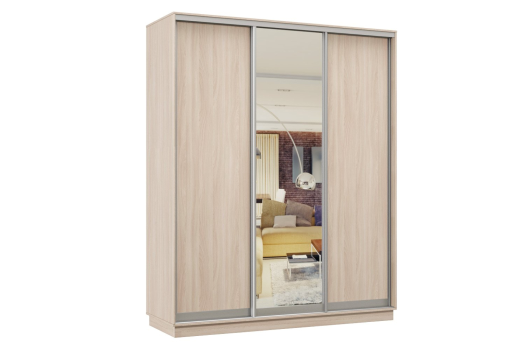 Шкафы-купе 3-х дверные, Шкаф-купе Премьер Лайт 27 (02;01;02) трехдверный