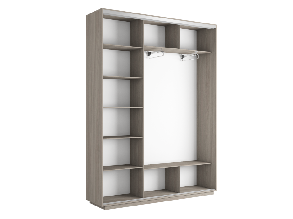 Шкафы-купе 3-х дверные, Шкаф-купе Экспресс Медиум (2 зеркала) трио 2400 x 2100 x 450