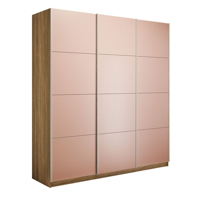 Шкафы-купе 3-х дверные, Шкаф-купе Прайм 3-х дверный Стекла пудра/Доводчики 210х57х230