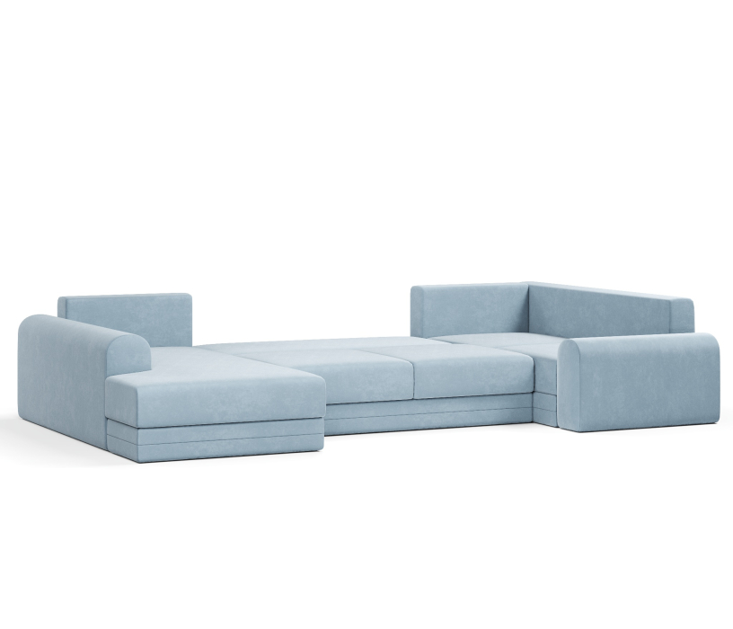 Диваны угловые в гостиную, Угловой диван Модерно П-образный, велюр