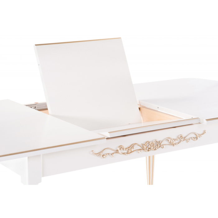 Обеденные столы, Стол деревянный Бевье молочный/золото