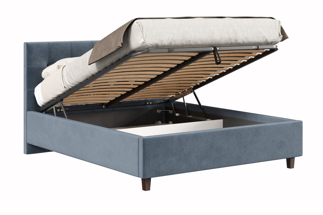 Мягкая кровать, Кровать Турин 1600 с подъёмным механизмом,  велюр