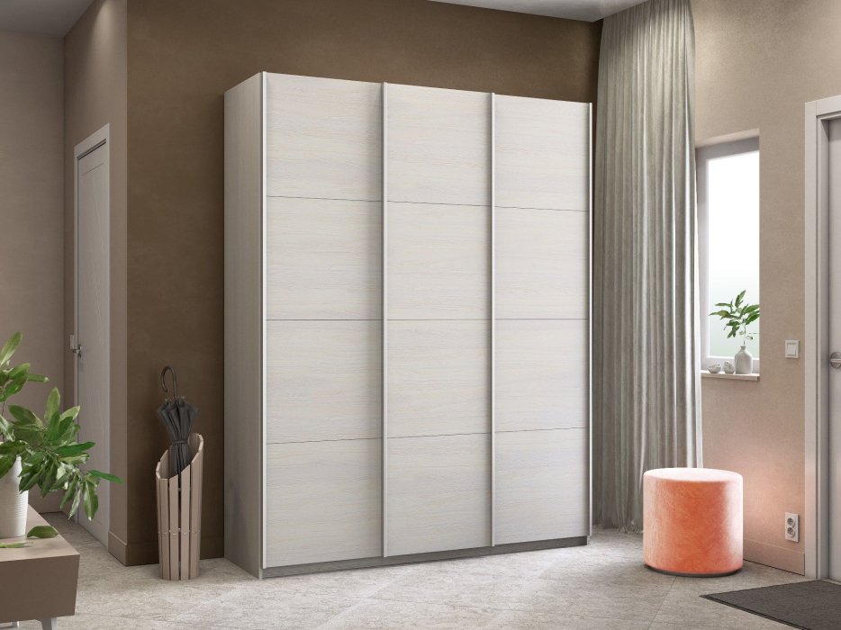 Шкафы-купе 3-х дверные, Шкаф-купе Прайм 3-х дверный ДСП/Доводчики 210х57х230