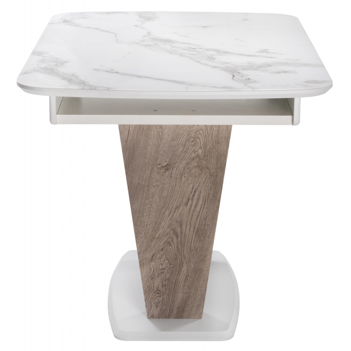 Обеденные столы, Стол Петир 120 дуб с пилением / белая шагрень