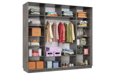 Шкаф-купе Премьер 58 (11ЗБ;11ЗБ;11ЗБ) фасады зеркало бронза/трёхдверный/Профиль чёрный муар