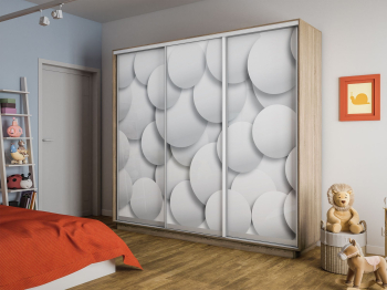 Шкаф-купе Экспресс 3-х дверный Фотопечать Шары Стекла 210х60х240
