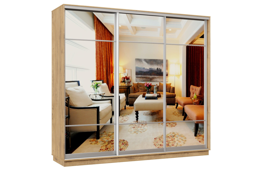 Шкафы-купе 3-х дверные, Шкаф-купе Премьер Лайт 59 (11;11;11) трехдверный