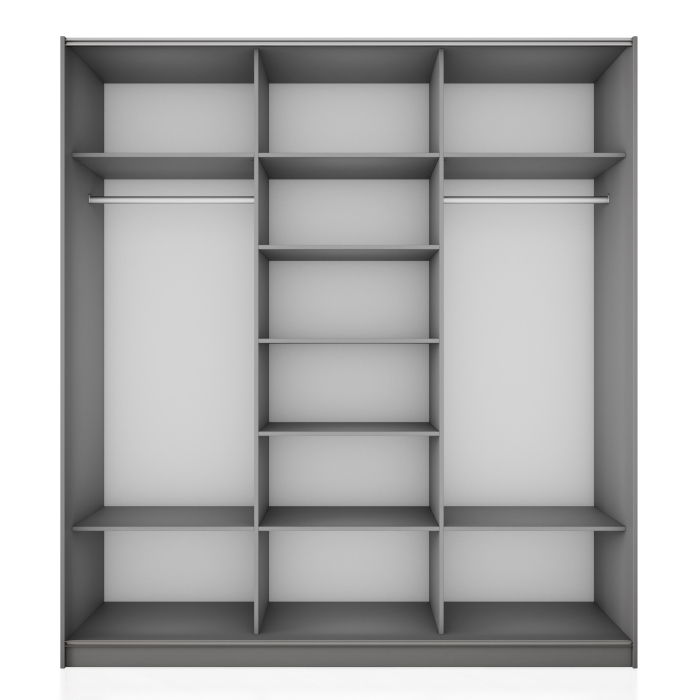 Шкафы-купе 3-х дверные, Шкаф-купе Широкий Прайм 3-х дверный ДСП/Зеркало/Доводчики 240х57х230