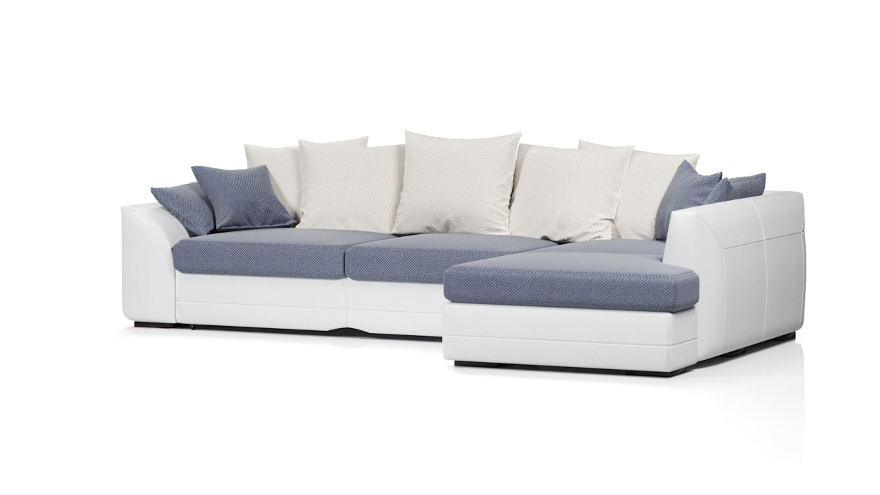 Диваны угловые в гостиную, Диван-кровать угловой Калифорния дельфин,велюр + экокожа