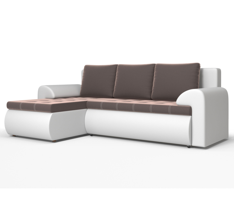 Диваны угловые в гостиную, Угловой диван Ванкувер левый, экокожа/велюр