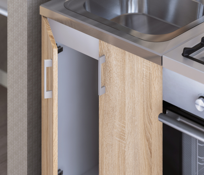 Кухонные гарнитуры, Кухня Деми Белый / Дуб Сонома 1 м