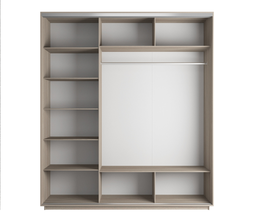 Шкафы-купе, Шкаф-купе Экспресс Медиум (2 зеркала) трио 2400 x 2400 x 600