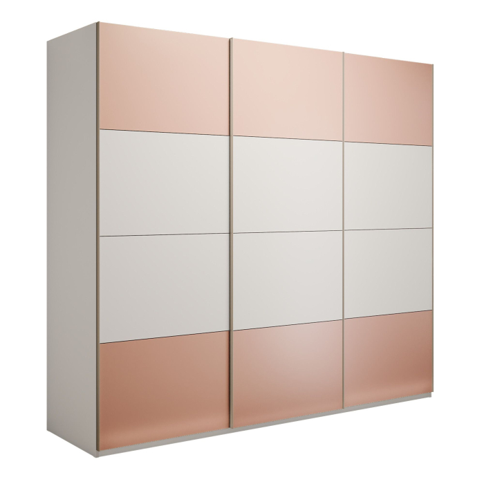 Шкафы-купе 3-х дверные, Шкаф-купе Эста 3-х дверный ДСП/Стекла пудра/Доводчик 270х66х240