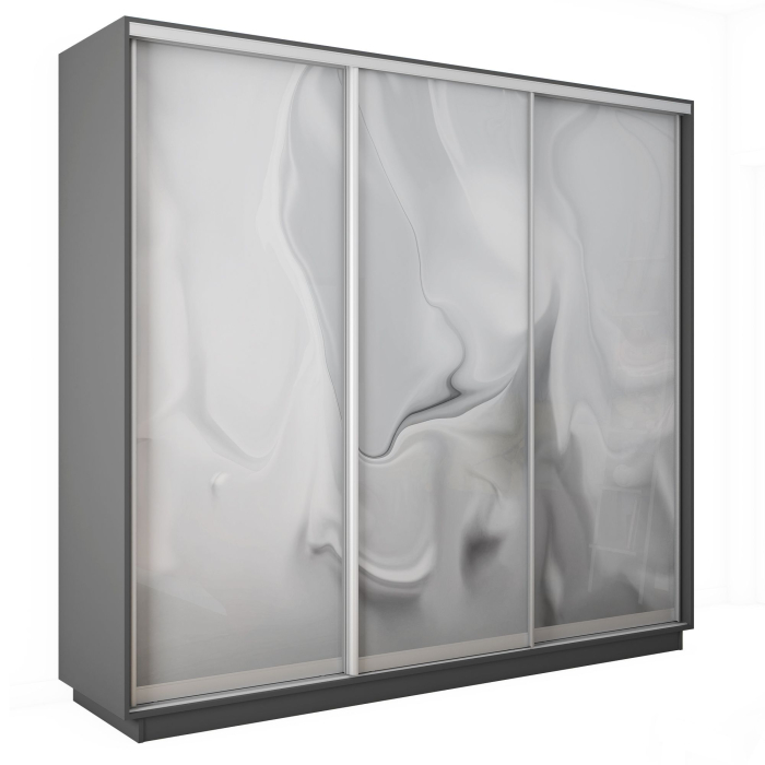 Шкафы-купе 3-х дверные, Шкаф-купе Экспресс 3-х дверный Фотопечать Шелк Стекла 180х45х240