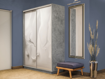 Шкаф-купе Экспресс 2-х дверный Фотопечать Шелк Стекла 120х60х220