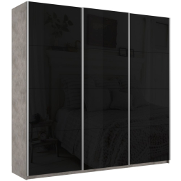 Шкаф-купе Прайм 3-х дверный Стекла черные/Доводчики 210х57х230