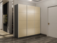 Шкафы-купе 3-х дверные, Шкаф-купе Прайм 3-х дверный Стекла фисташка/Доводчики 210х57х230