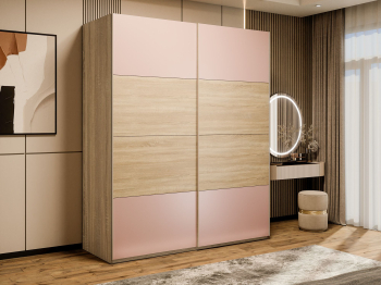 Шкаф-купе Эста 2-х дверный ДСП/Стекла пудра/Доводчик 180х66х240