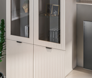 Набор для гостиной с двумя витринами Турин Кашемир серый/МДФ Кашемир