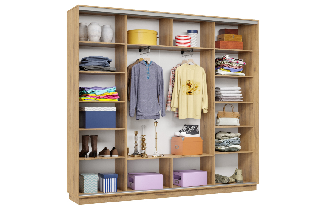 Шкафы-купе 3-х дверные, Шкаф-купе Премьер Лайт 59 (08;11;08) трехдверный