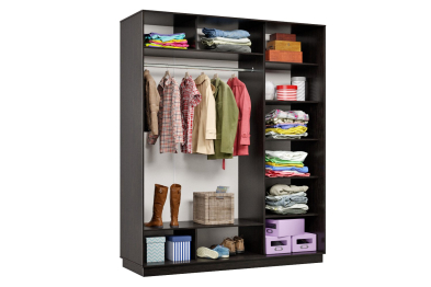 Шкаф-купе Премьер 24 (11ЗГ;11ЗГ;11ЗГ) фасады зеркало графит/трёхдверный/Профиль чёрный муар