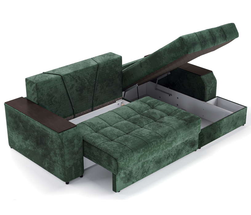 Диваны угловые в гостиную, Угловой диван-кровать Лас-Вегас правый, шенилл