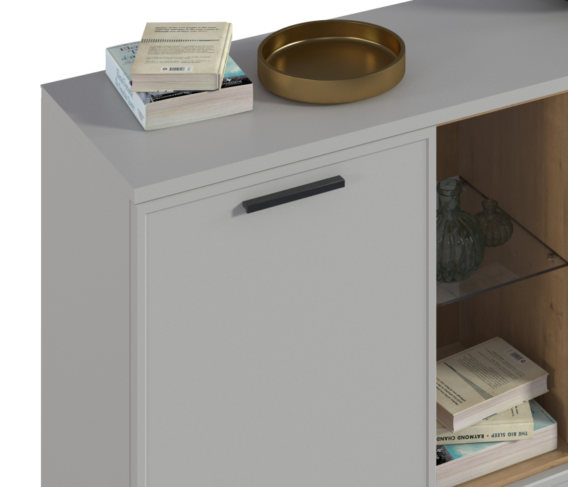 Комоды, Комод Милан СБ-3264 Серый,Дуб Гамильтон/МДФ Светло серый