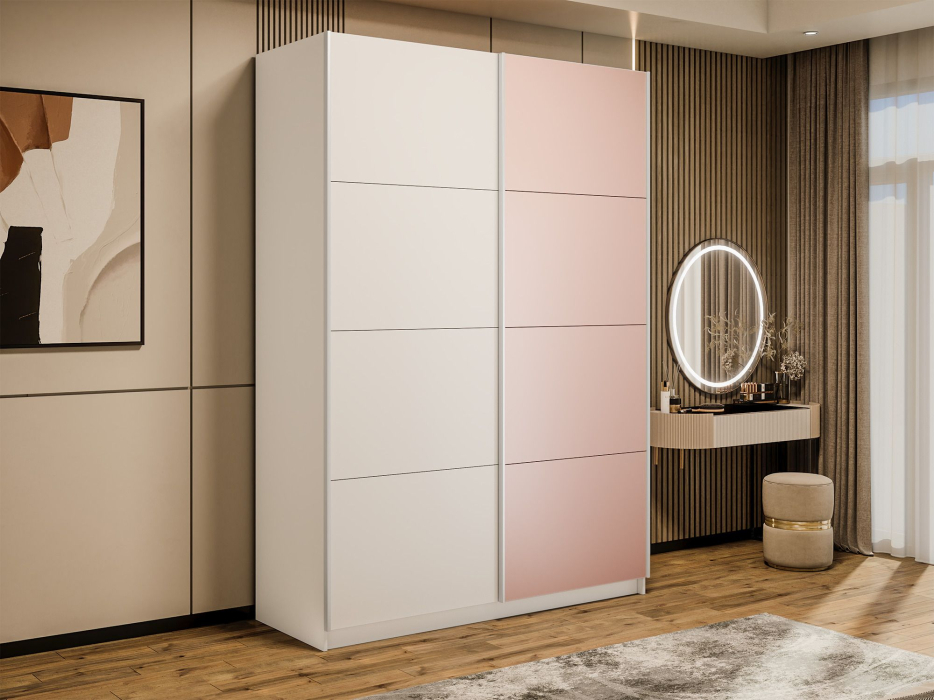 Шкафы-купе 2-х дверные, Шкаф-купе Прайм 2-х дверный ДСП/Стекло пудра/Доводчики 120х57х230