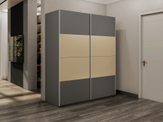 Шкафы-купе 2-х дверные, Шкаф-купе Эста 2-х дверный ДСП/Стекла фисташка/Доводчик 180х66х240