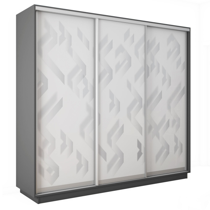 Шкафы-купе 3-х дверные, Шкаф-купе Экспресс 3-х дверный Фотопечать Ленты Стекла 210х60х220
