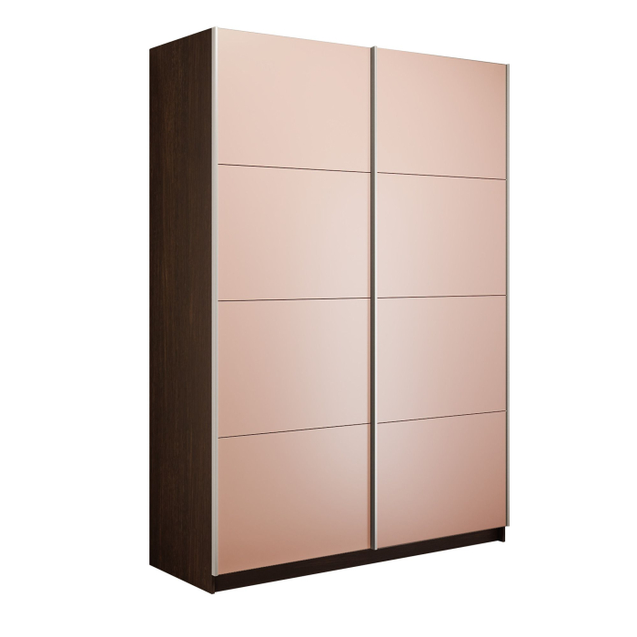 Шкафы-купе 2-х дверные, Шкаф-купе Прайм 2-х дверный Стекла пудра/Доводчики 140х57х230