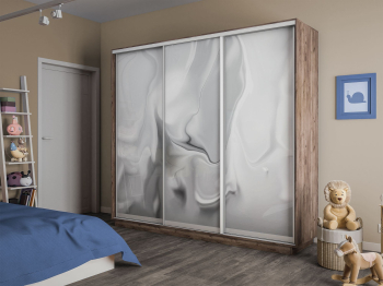 Шкаф-купе Экспресс 3-х дверный Фотопечать Шелк Стекла 180х60х240