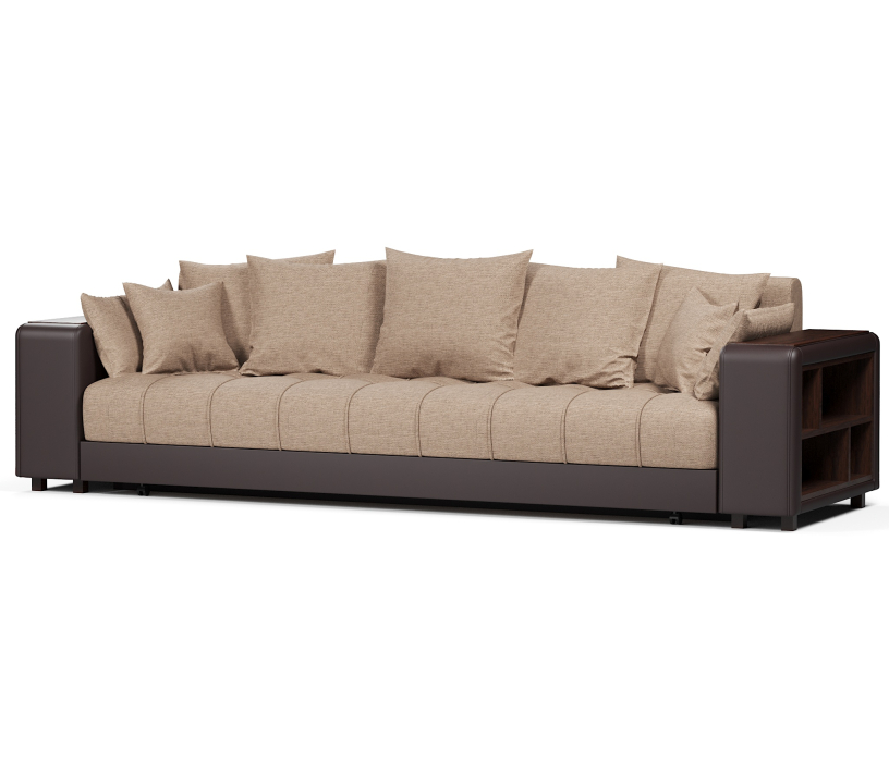 Диваны прямые, Диван прямой Дубай еврокнижка рогожка+экокожа