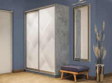 Шкафы-купе 2-х дверные, Шкаф-купе Экспресс 2-х дверный Фотопечать Квадрат Стекла 160х45х220