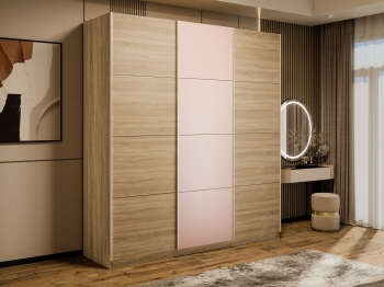 Шкаф-купе Прайм 3-х дверный Стекла пудра/ДСП/Доводчики 210х57х230