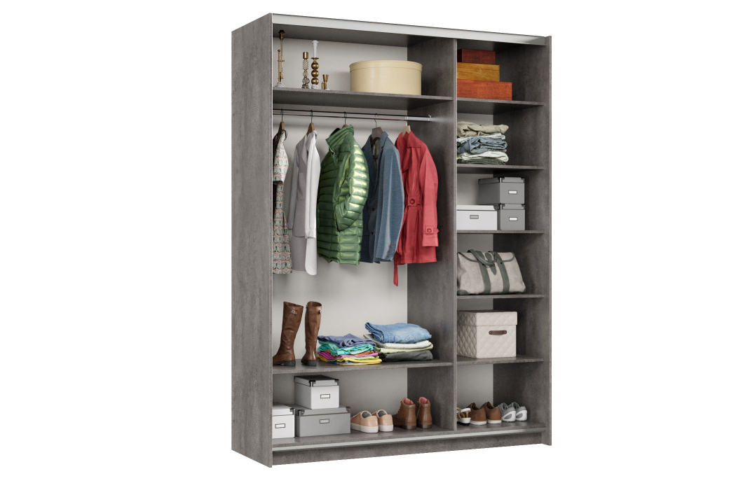 Шкафы-купе 2-х дверные, Шкаф-купе Smart 1624 2х дверный (фасады зеркало) профиль серебро